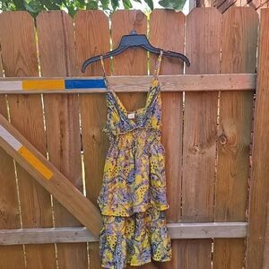 Yellow and Blue Paisley Dress